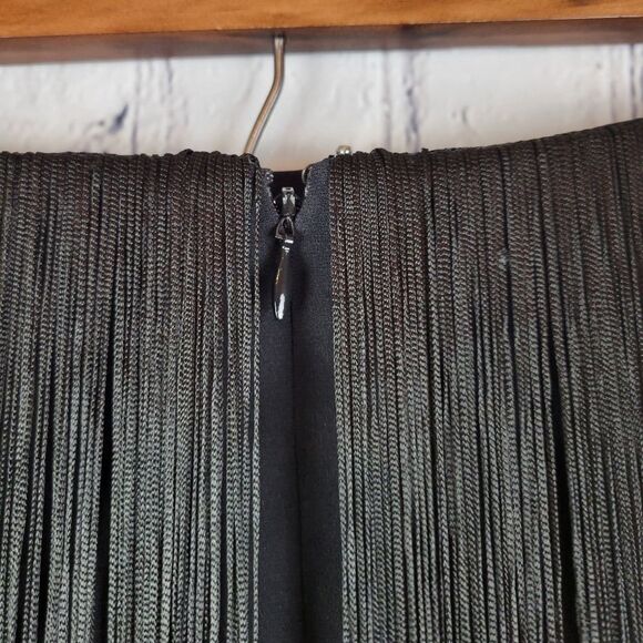 Rag & Bone Corina solid black fringe overlay short skirt - Picture 8 of 12